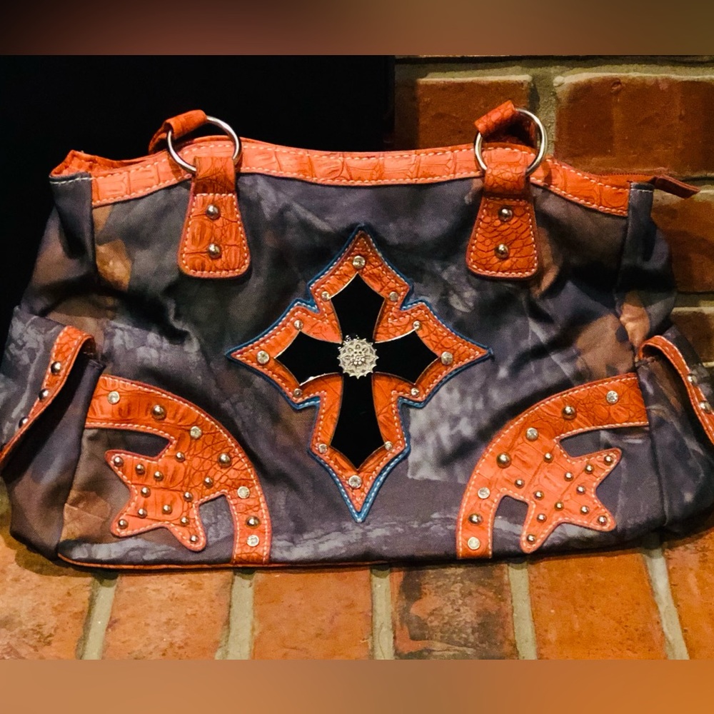 Orange Western Camo Concealed Carry Purse